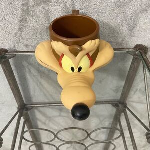 Vintage 1992 Looney Tunes Wile E Coyote Plastic Head Mug Promotional Partner Cup